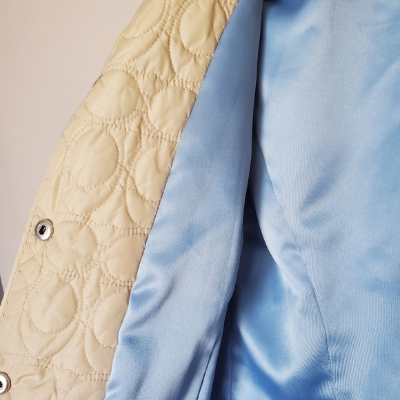 Coach Beige Cream Monogram Quilted Signature Coat Jacket Womens Size XS - Picture 14 of 14